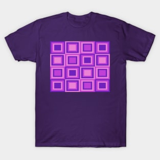 Groovy pink and purple shades, 1960s geometric pattern T-Shirt